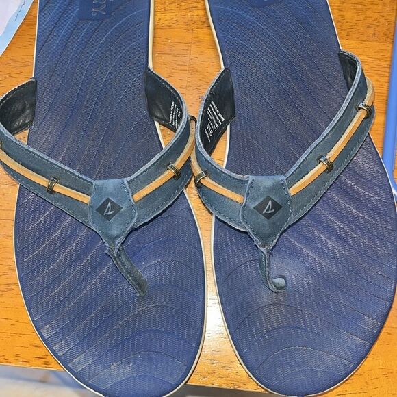 EUC WOMEN’S SIZE 9 SPERRY TOP-SIDER NAVY FLIP FLOPS - Picture 8 of 8